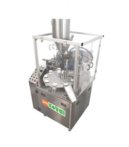 PK 30 PL / Combo is a fixed speed tube filling and sealing machine suitable for outputs of 45 tubes per minute. It is designed for filling and sealing, plastic, plastic laminate and aluminum laminate tubes of up to 50mm diameter and with a maximum filling volume of 250 ml. The machine is designed for manual feed of tubes and automatic filling and sealing the tubes. Tube coding in the seal area and tube trimming are also automatic operations performed prior to tube discharge.